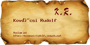 Kovácsi Rudolf névjegykártya