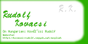 rudolf kovacsi business card